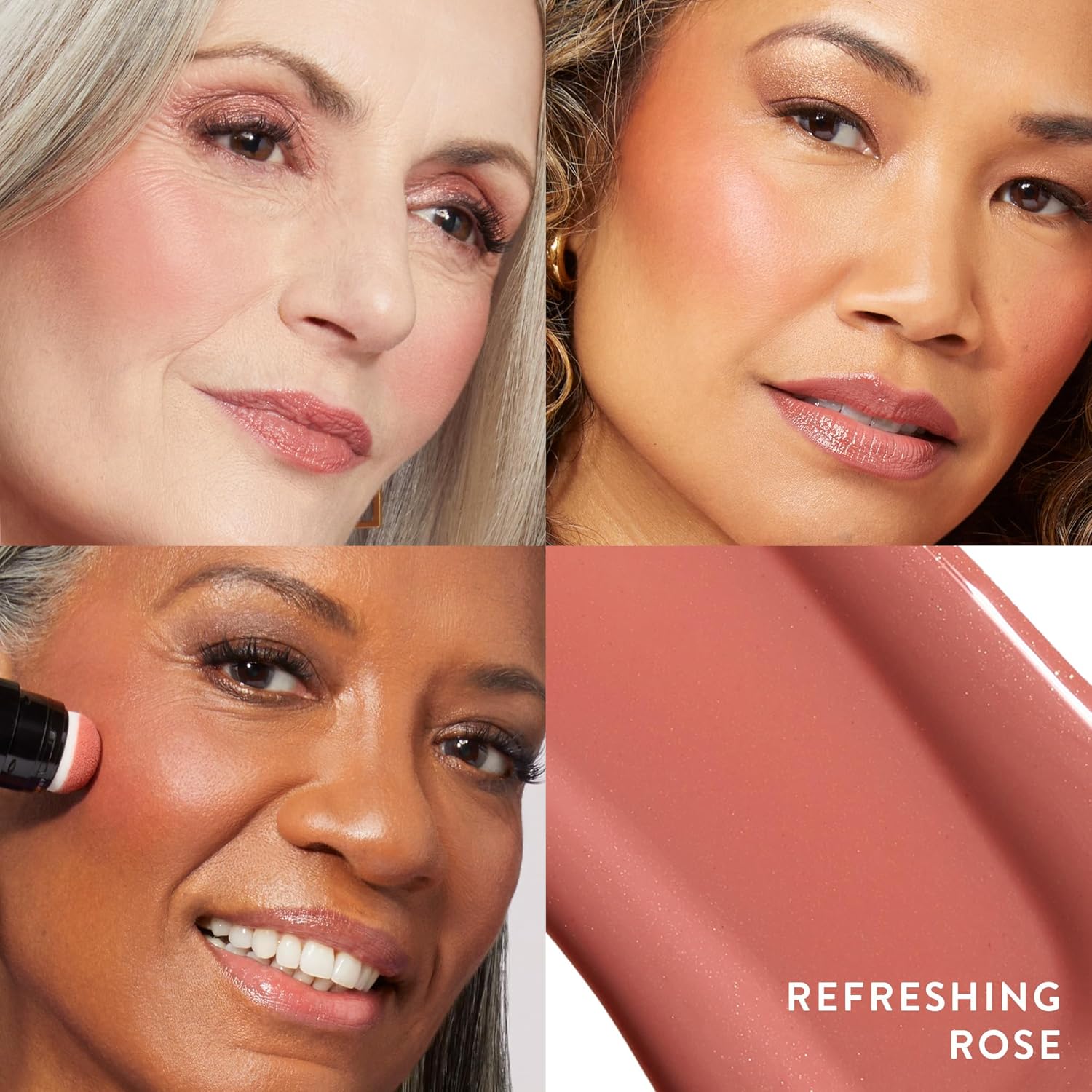 LAURA GELLER NEW YORK Suero Blush para mejillas, rosa refrescante + pincel para rubor en ángulo