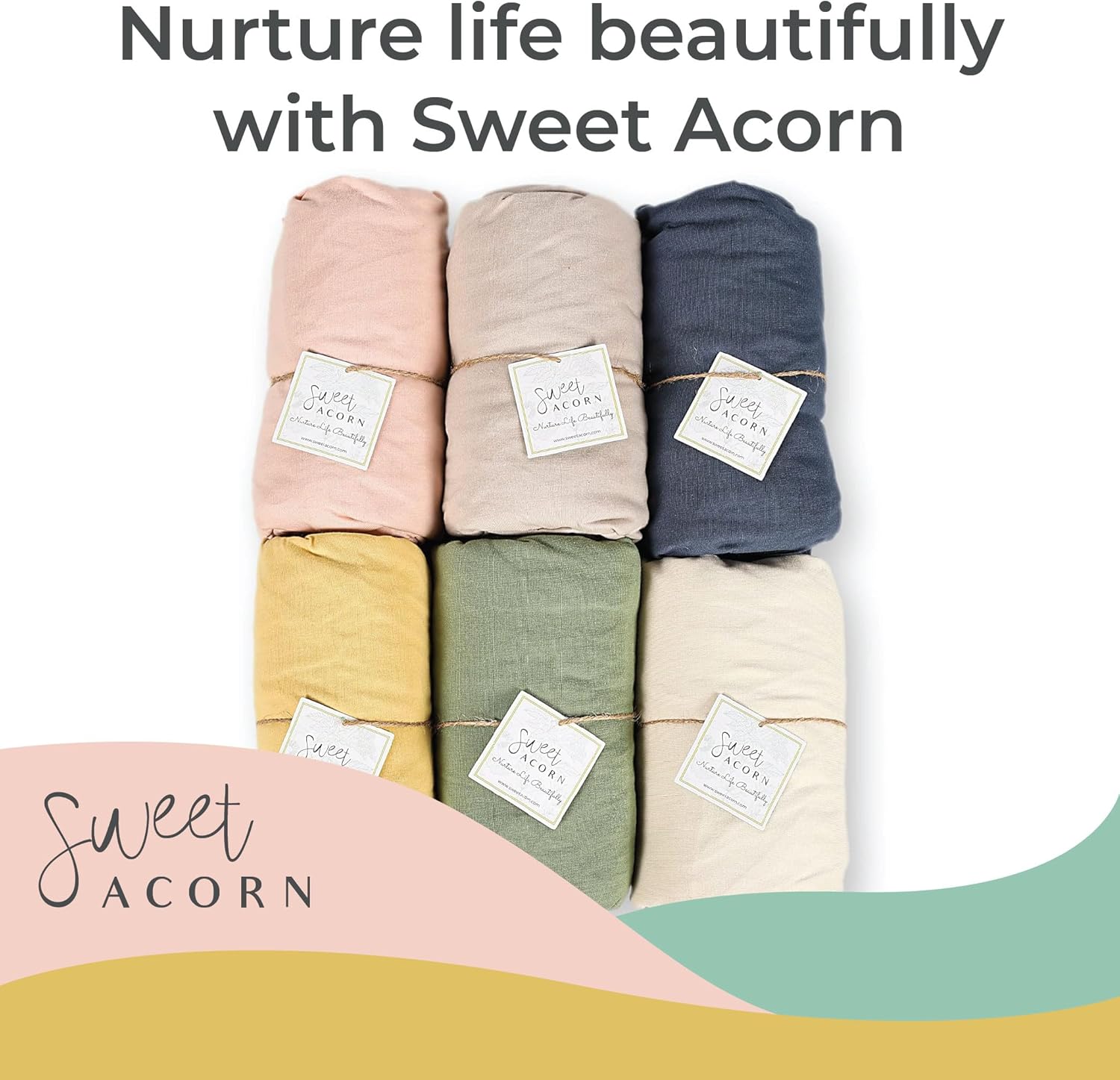 Sábanas ajustables para cuna, ropa de cama de punto de jersey de algodón orgánico, se adapta a colchones estándar de cuna de bebé, 9 x 28 x 52