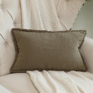 Hckot Funda de almohada de Navidad de 12 x 20 pulgadas, funda de almohada lumbar verde con borlas y flecos, cojines decorativos rústicos para sofá, Hckot Funda de almohada de Navidad de 12 x 20 pulgadas, funda de almohada lumbar verde con borlas y flecos, cojines decorativos rústicos para sofá,