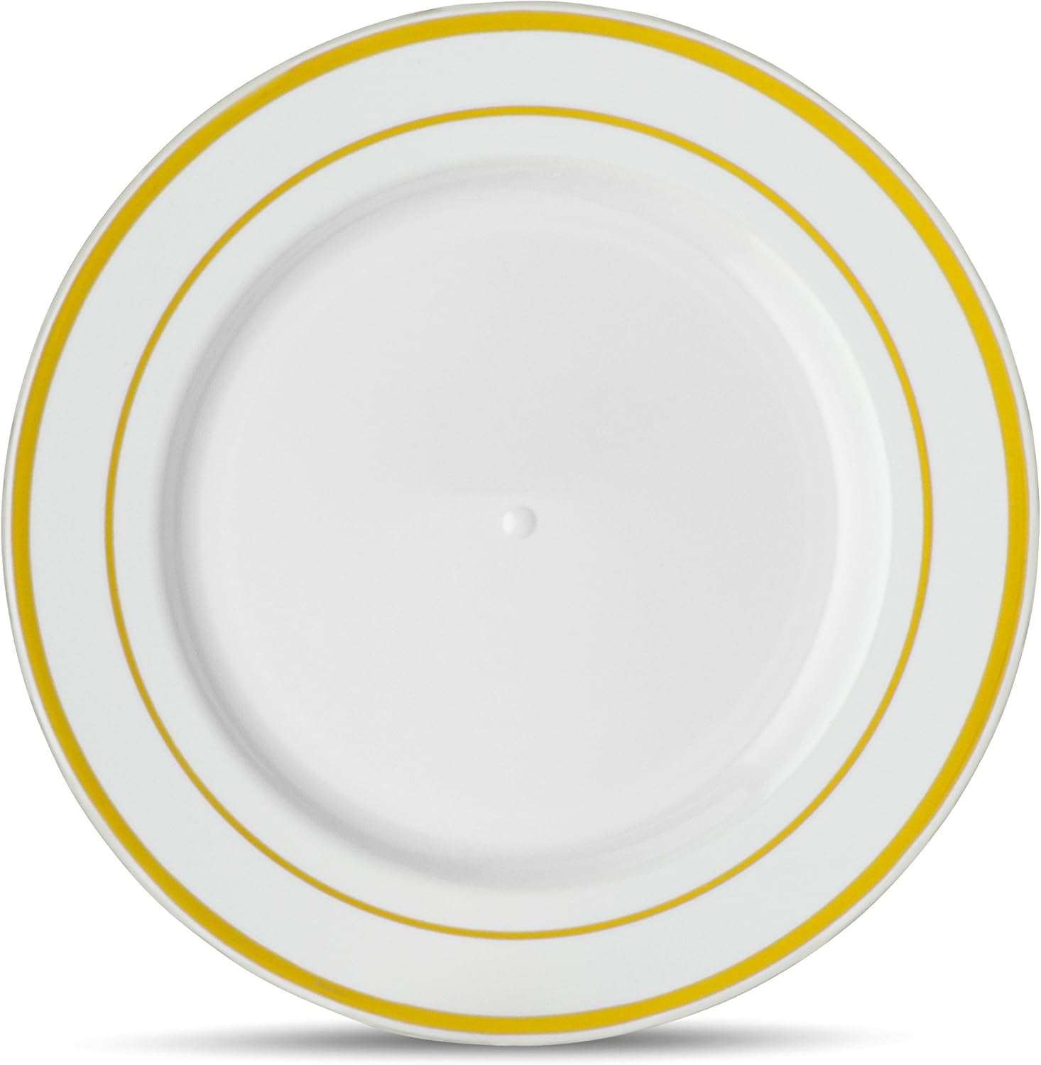 Laura Stein – 40 platos de 7 pulgadas – Vajilla de diseñador para ensalada blanca de plástico pesado de alta calidad, platos de aperitivo con borde