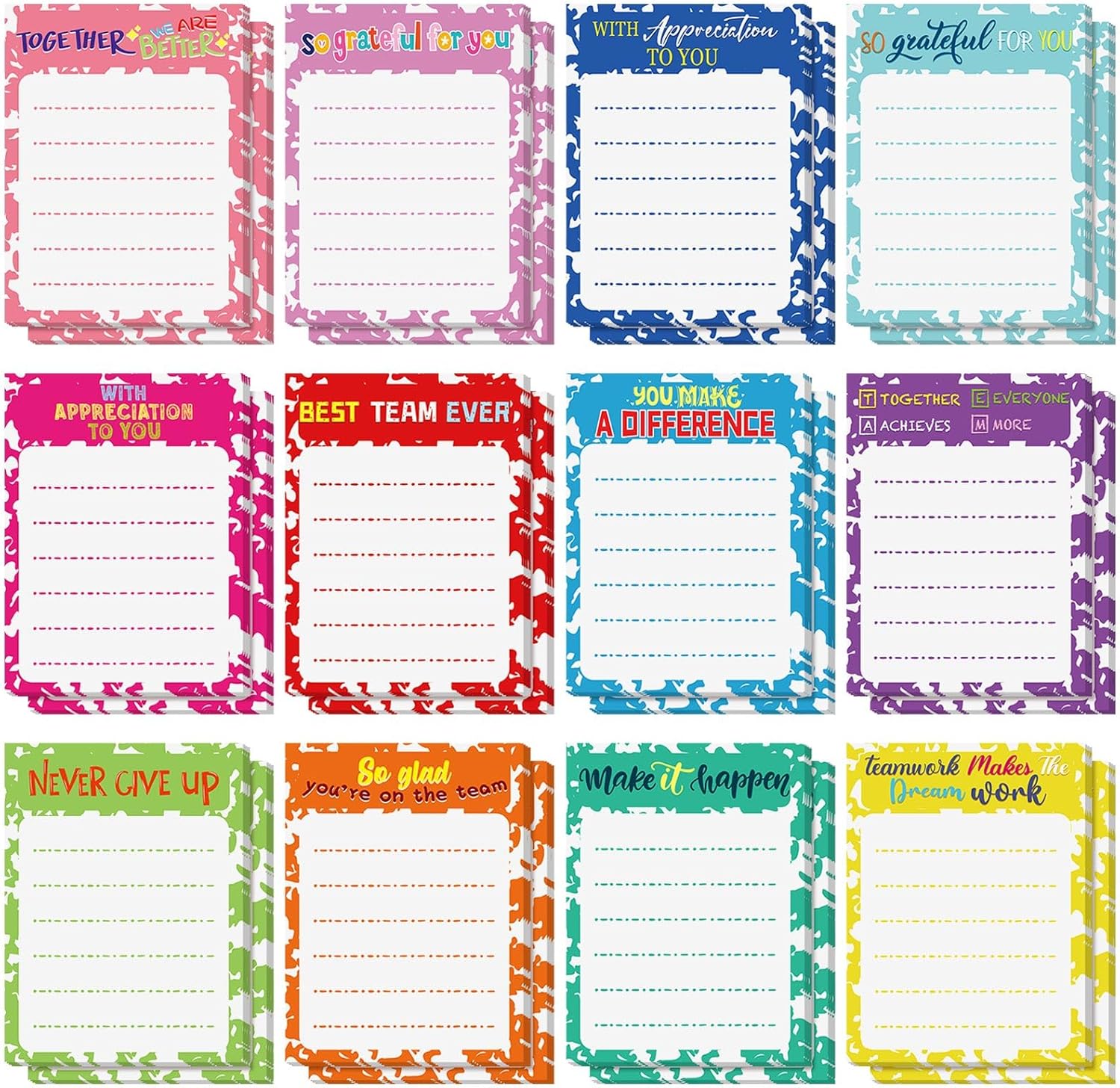 24 notas adhesivas inspiradoras de 3 x 4 pulgadas, notas adhesivas motivacionales divertidas, notas adhesivas positivas, regalos de agradecimiento