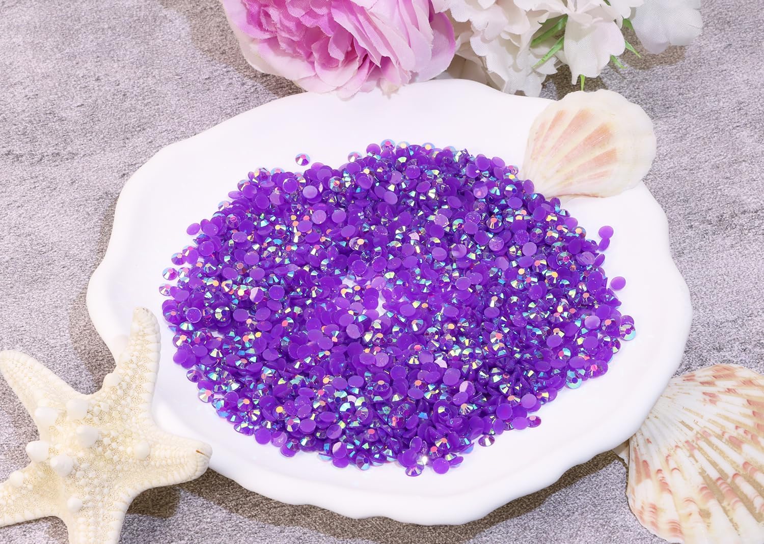 Diamantes de imitación de resina con parte trasera plana, gemas de cristal redondas para proyectos de arte de uñas, botellas, zapatos, ropa,