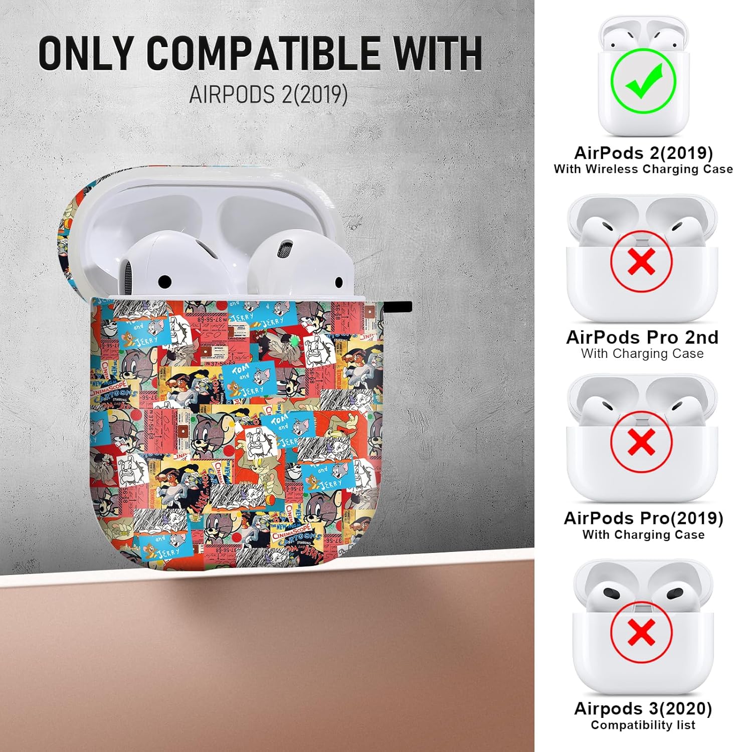Gedicht Funda para Airpods de 2 generación de dibujos animados, cubierta suave que absorbe los golpes, funda protectora para Airpods 1 y 2 de Apple