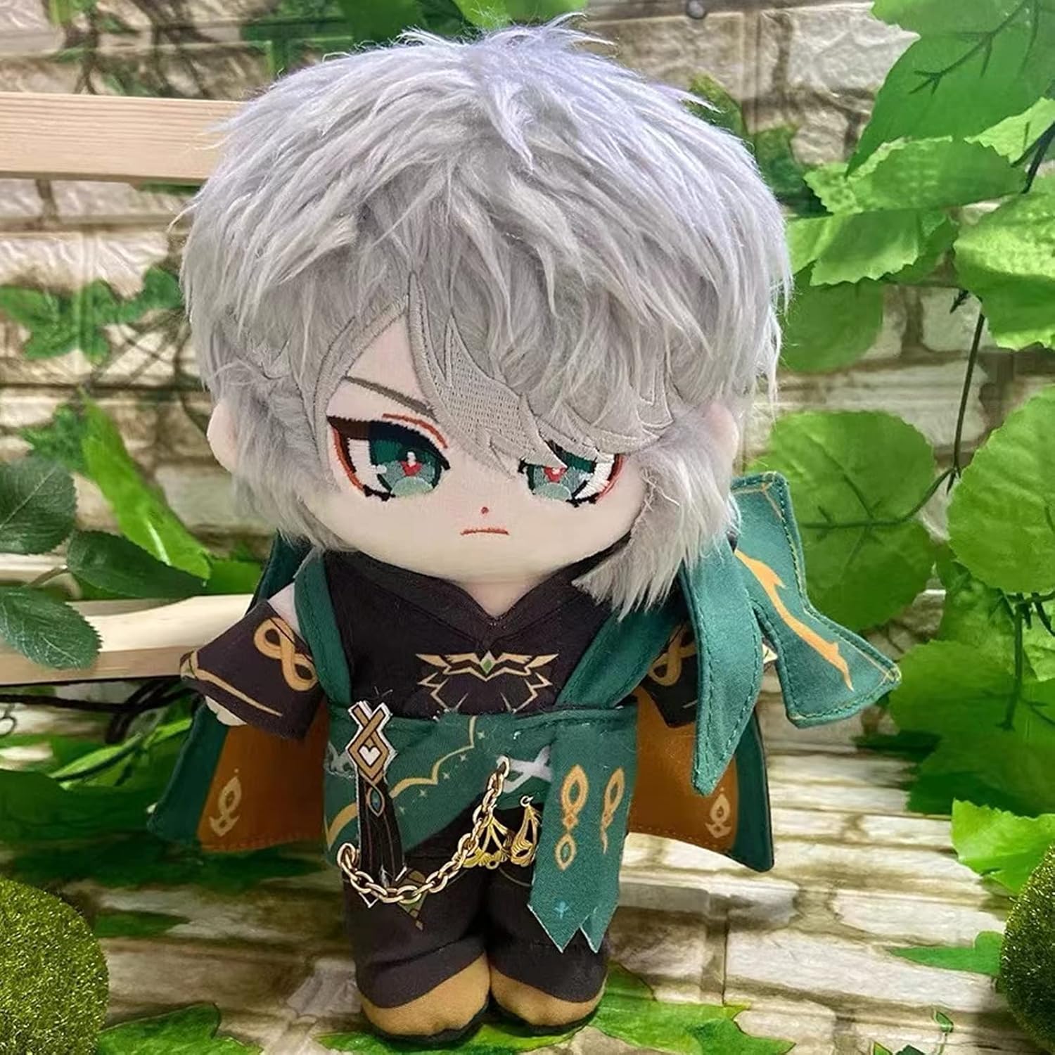CALEMBOU Figura de peluche de anime de Al Haitham, muñeca de vestir de 8 pulgadas, decoración de peluche suave y colección de regalo para fanáticos