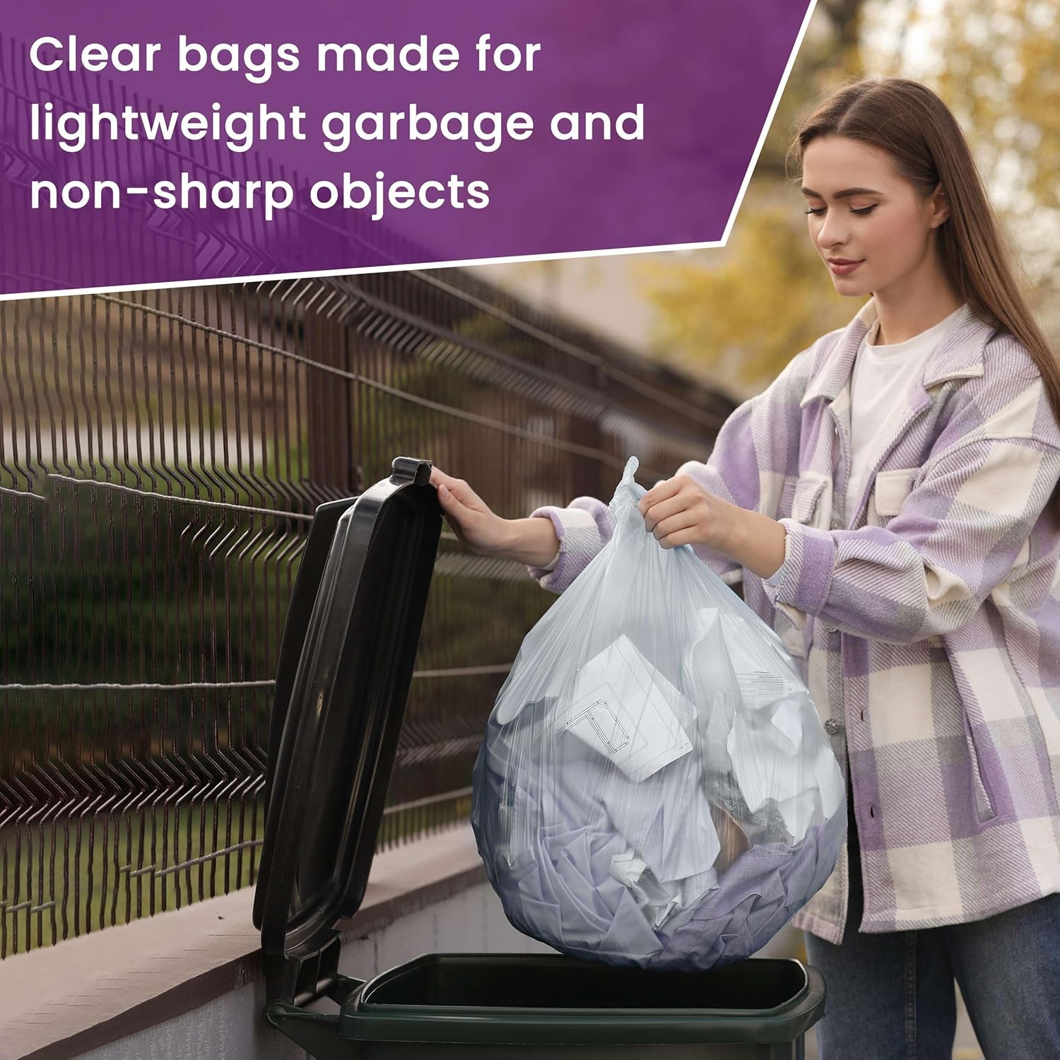 Bolsas de basura de 7 a 10 galones, 100 unidades, bolsas de basura pequeñas para dormitorios, oficinas, baños y lavandería, bolsas de basura de 17
