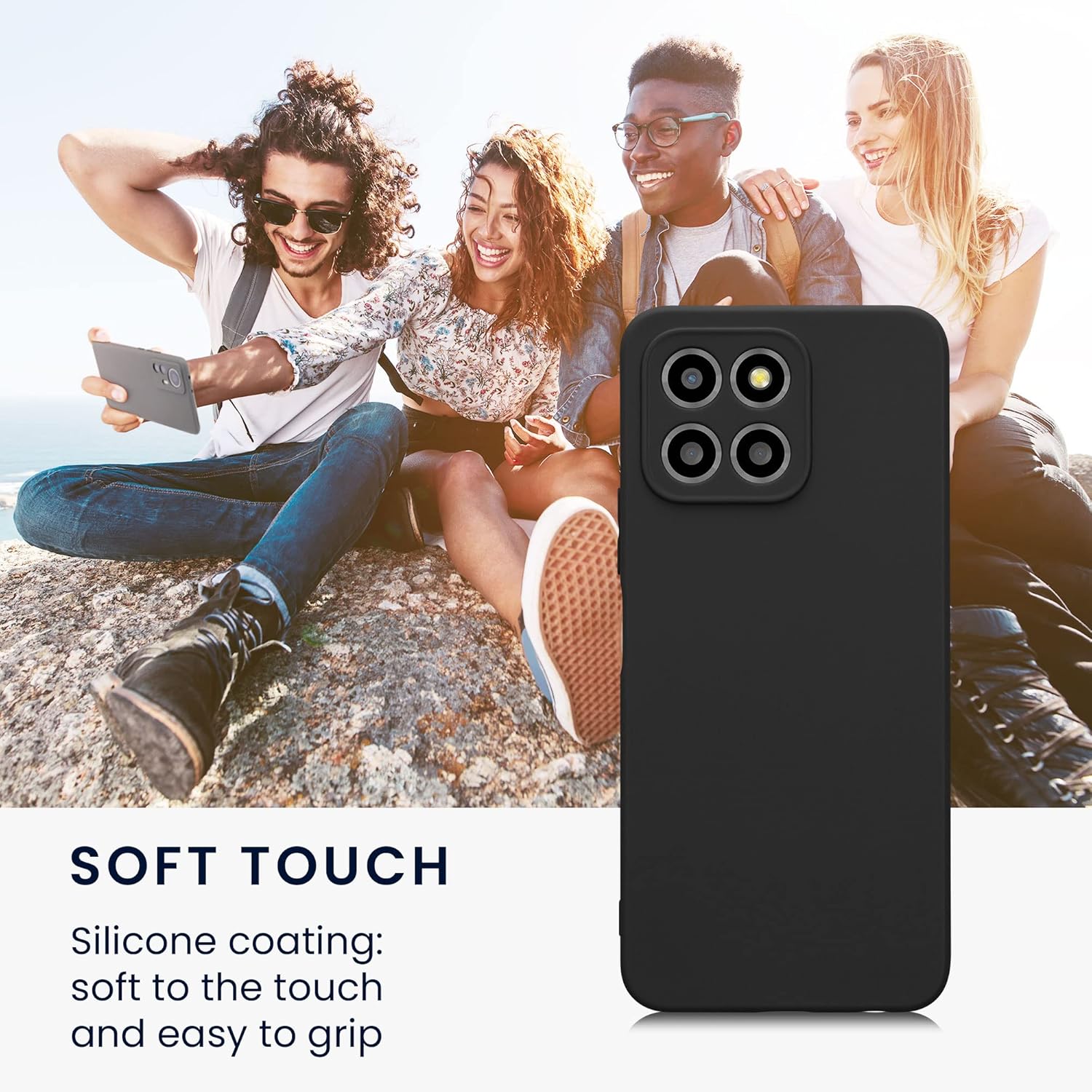 kwmobile Funda compatible con Honor X8 5G  X6  70 Lite 5G – Funda protectora delgada de TPU para teléfono – Acabado mate suave – Negro mate