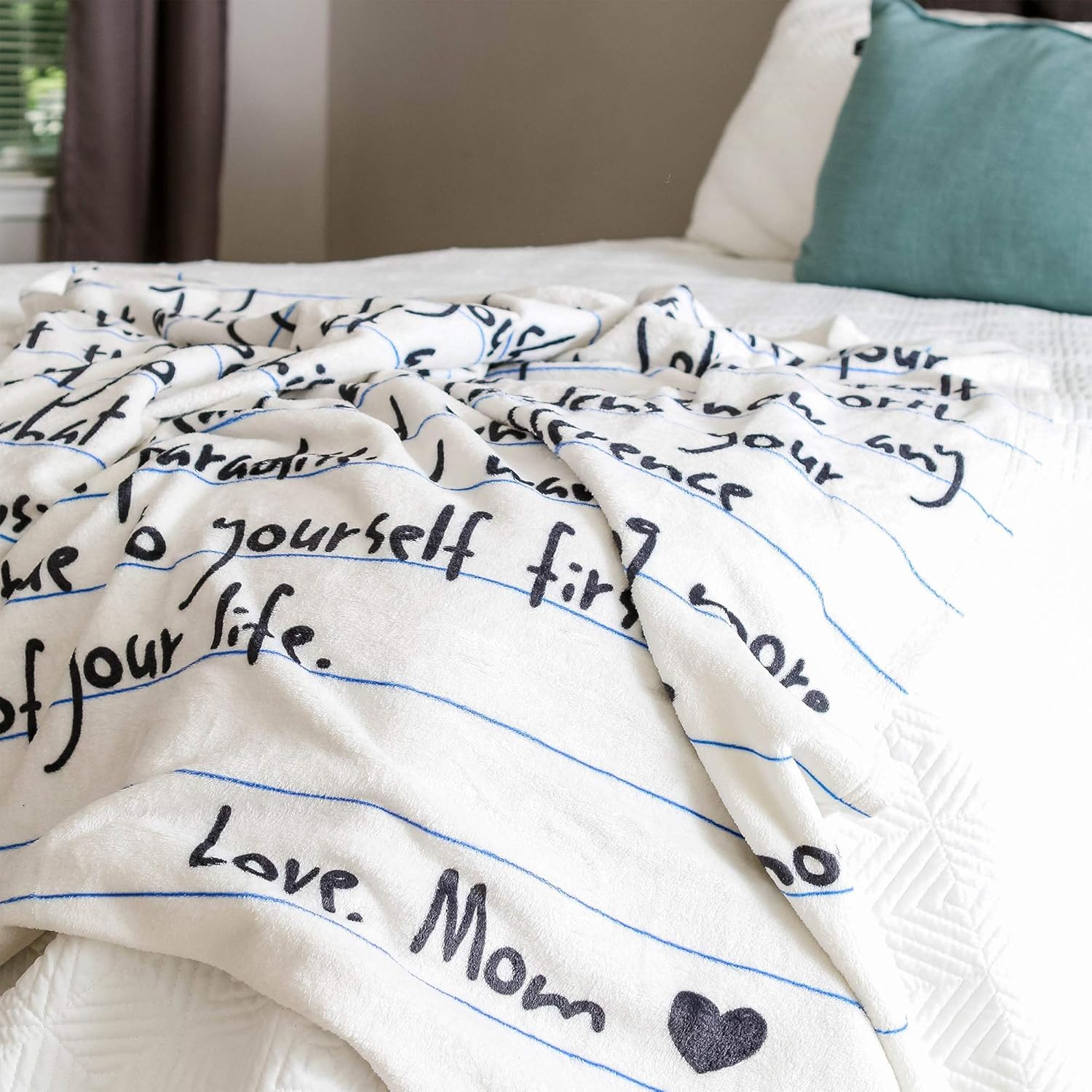 Manta personalizada con letras de forro polar, regalo de amor personalizado, regalo inspirador para mi hija, hijo de parte de mamá, papá,