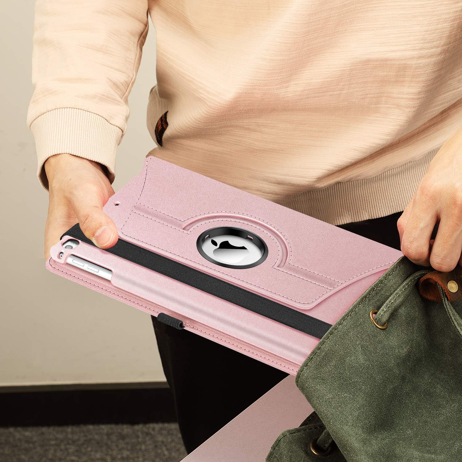 Fintie – Funda para iPad 9.7 2018 2017  iPad Air 2  iPad Air – Funda protectora giratoria a 360 grados con pie, función de apagadoencendido