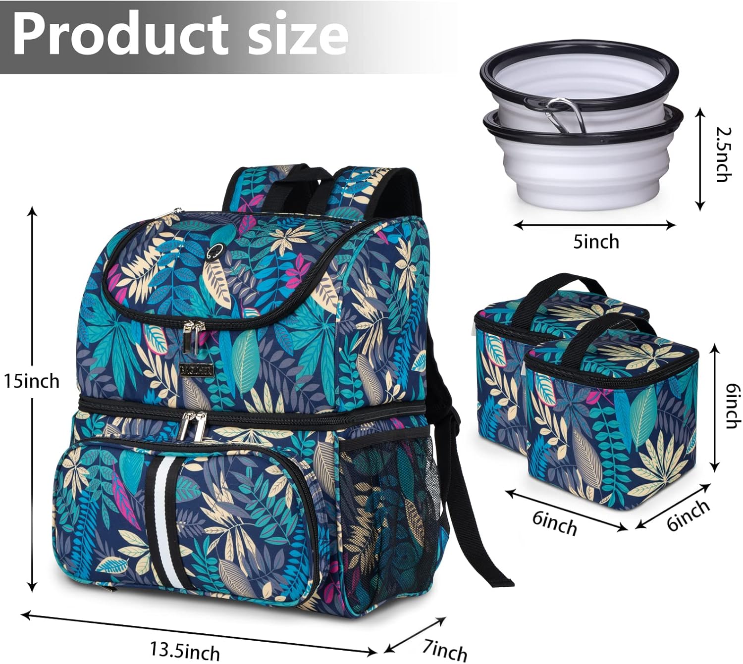 BAGLHER Bolsa de viaje para mascotas, mochila de doble capa para suministros para mascotas (para todos los suministros de viaje para mascotas),