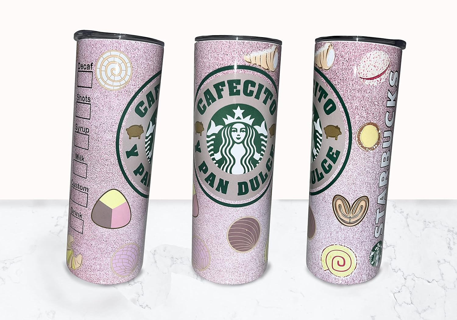 Cafecito y Pan Dulce – Stainless Steel Tumbler – Handmade Cafecito – 20oz Straight Skinny Tumbler (20oz)