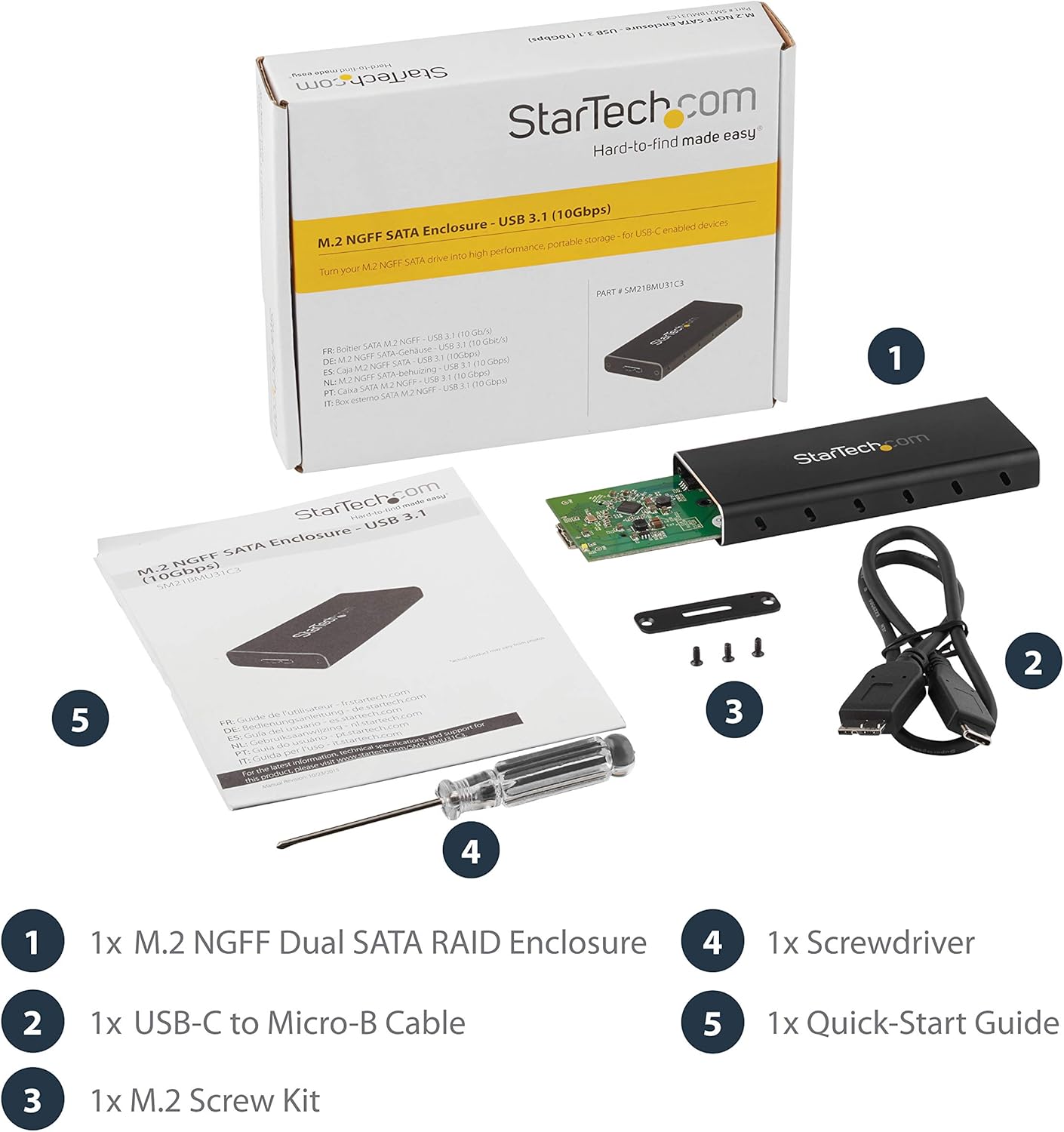 StarTech.com, Negro, Plateado