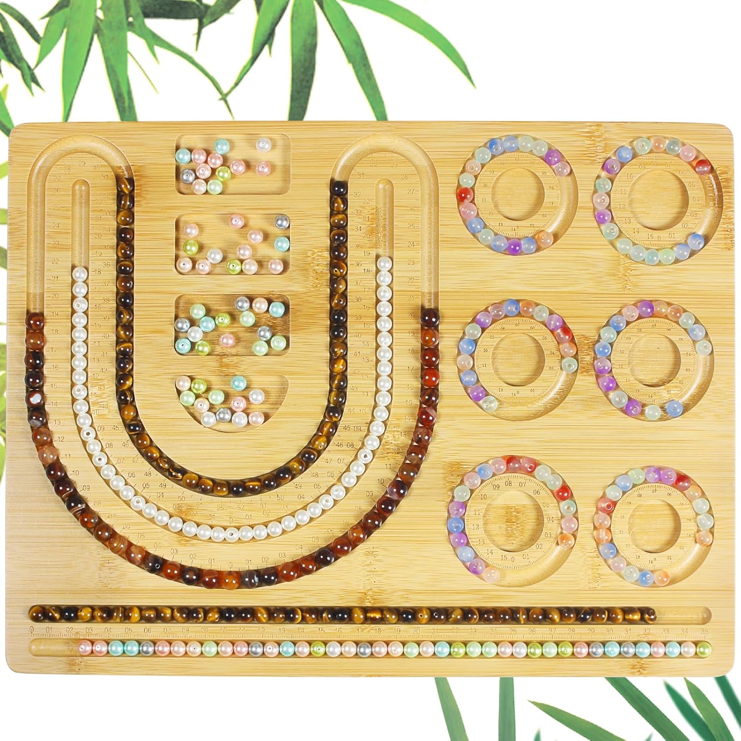 Danghyuk Tableros de cuentas para hacer joyas, tablero de medición de pulseras para diseño de joyas, tableros de cuentas para hacer pulseras,