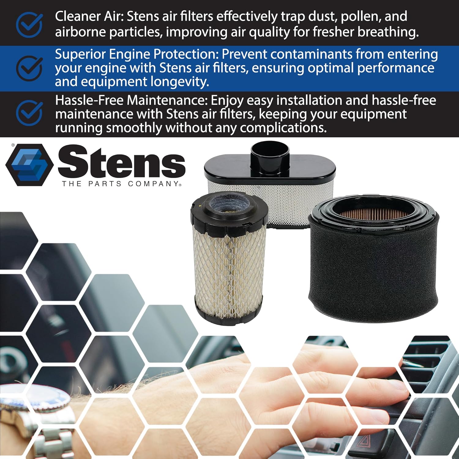 Stens Filtro de aire 102-354 para Kawasaki 11013-7017