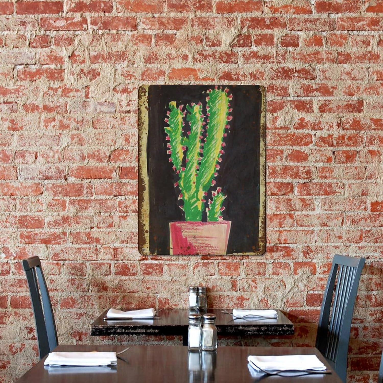 Arte de pared del desierto de cactus, decoración de cactus, arte de pared del desierto, decoración de pared de cactus, regalo para amantes de los