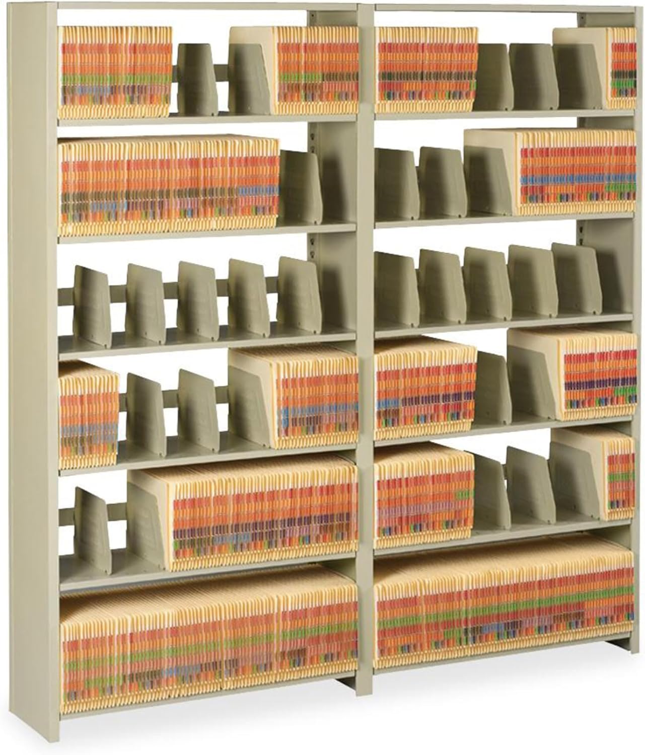 Tennsco snap-together seven-shelf cerrado unidad de Add-on, acero, 48W x 12d X 88H, color arena