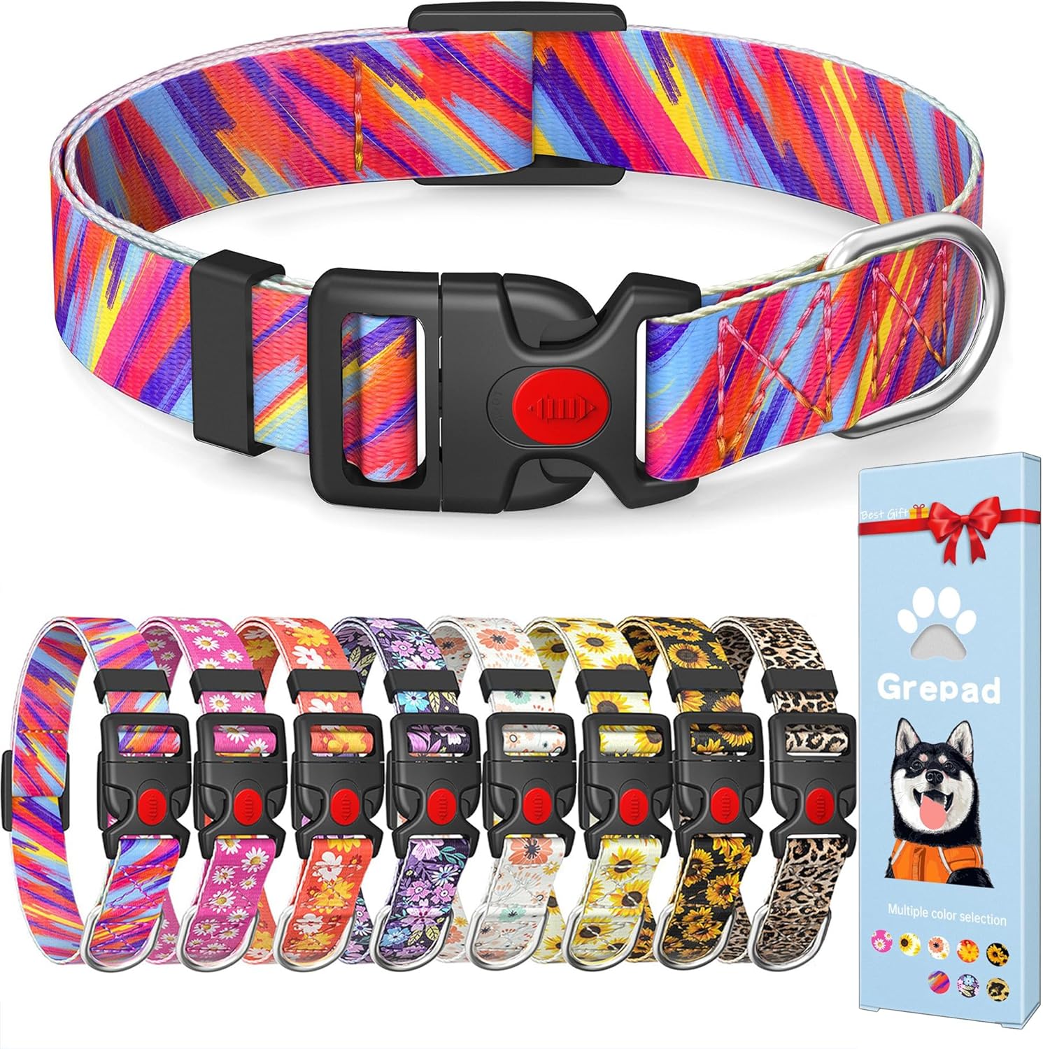 Collar de perro con patrones especiales para perros grandes, hembras y machos, collar para cachorros extra pequeños y medianos, collares suaves y