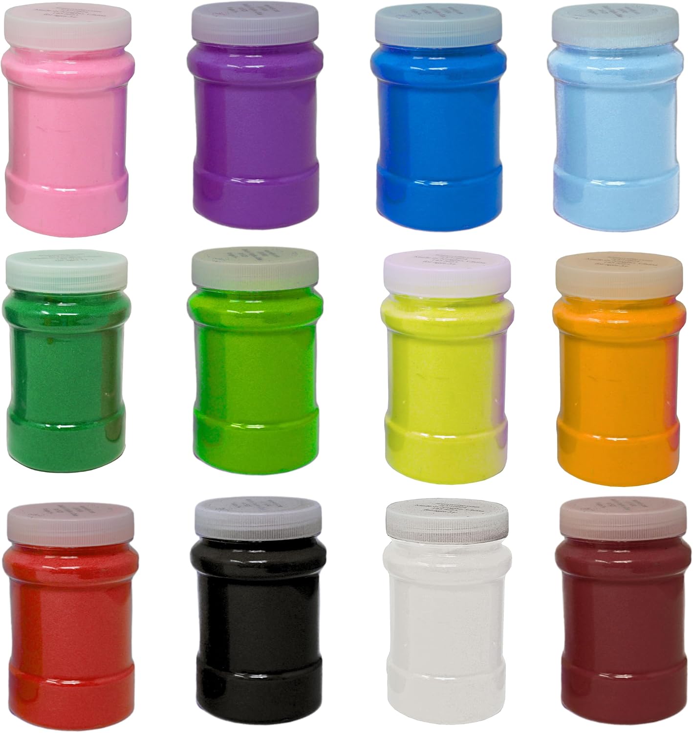 4E’s Novelty Arena de color de 16.5 libras para arte de arena, 12 colores de 22 onzas cada uno, con contenedor de almacenamiento, arena no tóxica