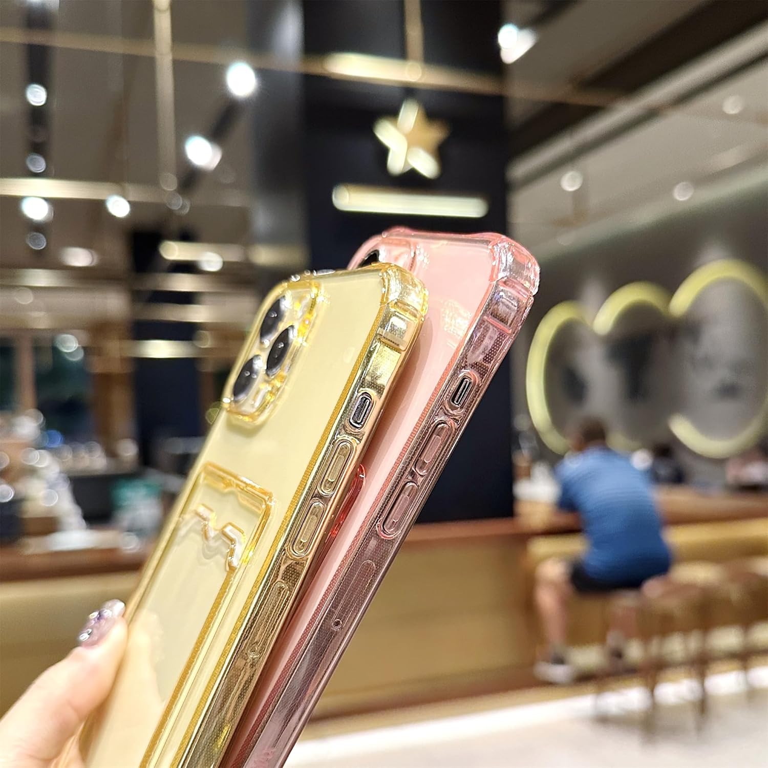 ADCOOG Funda compatible con iPhone 13 Pro, funda protectora transparente con ranura para tarjetas, ajuste delgado, de poliuretano termoplástico