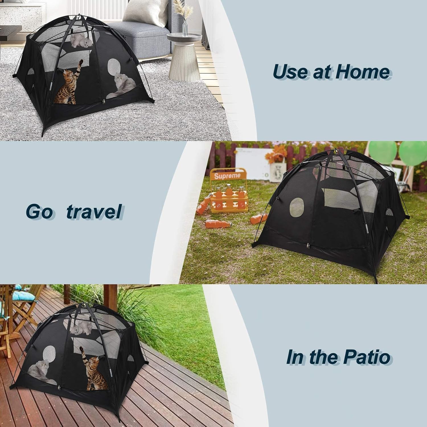 Explore Land Tienda de campaña para mascotas al aire libre  Tienda de campaña de malla portátil para gatos, conejos, cachorros y animales pequeños
