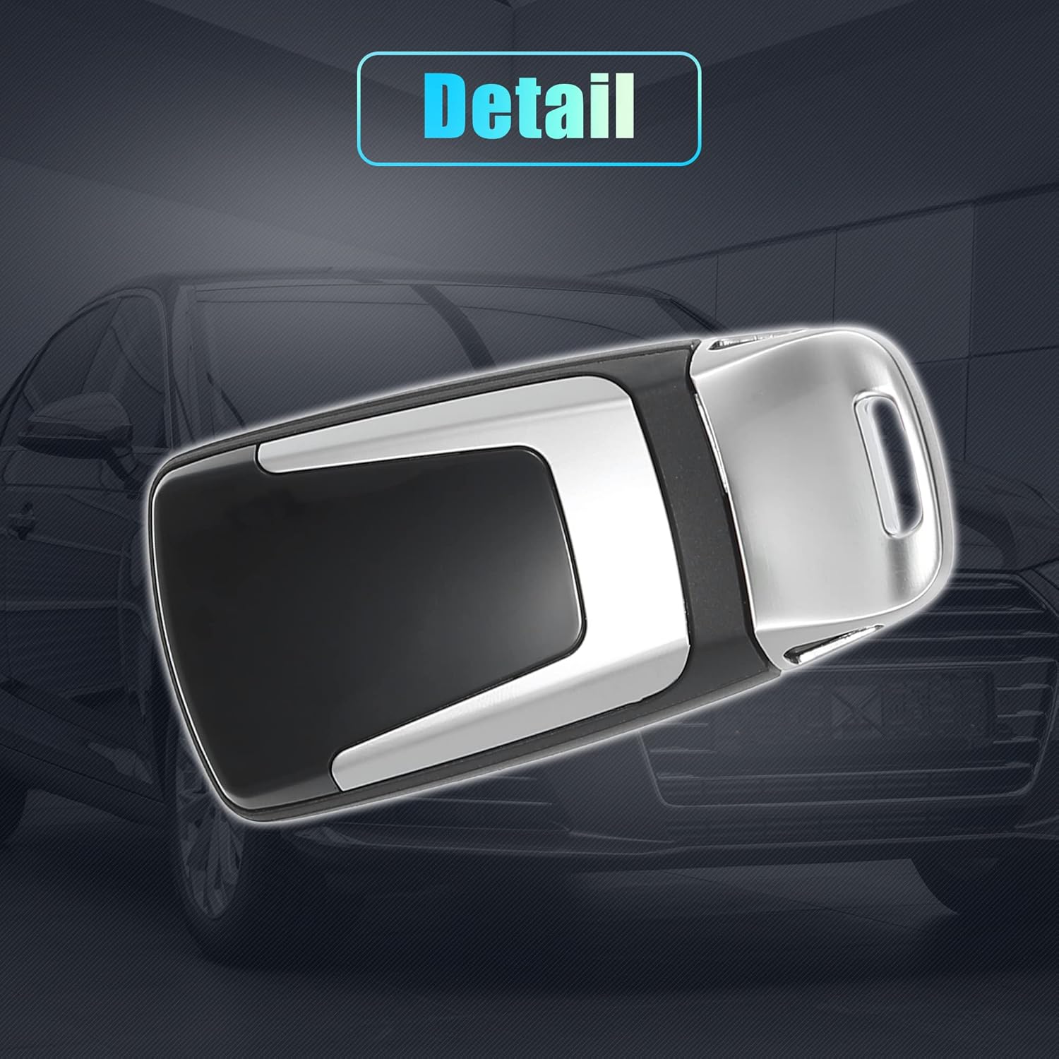 X AUTOHAUX Funda de repuesto para llavero inteligente de 4 botones sin llave para Audi A4 A5 Q7 TT Quattro 2017-2019 con hoja sin chip