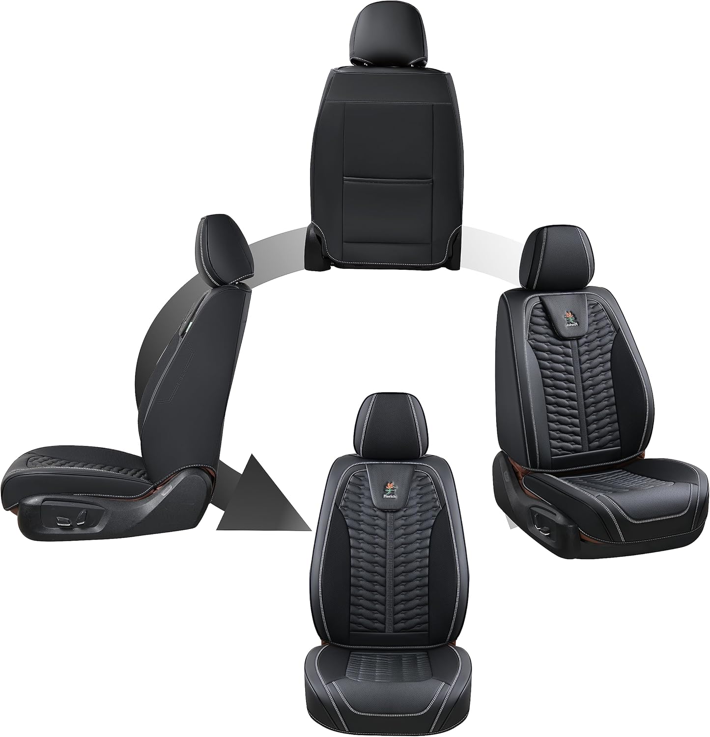 Fundas de asiento delantero, fundas de asiento de cuero, fundas universales para asiento de automóvil, 2 unidades, protector de asiento de automóvil