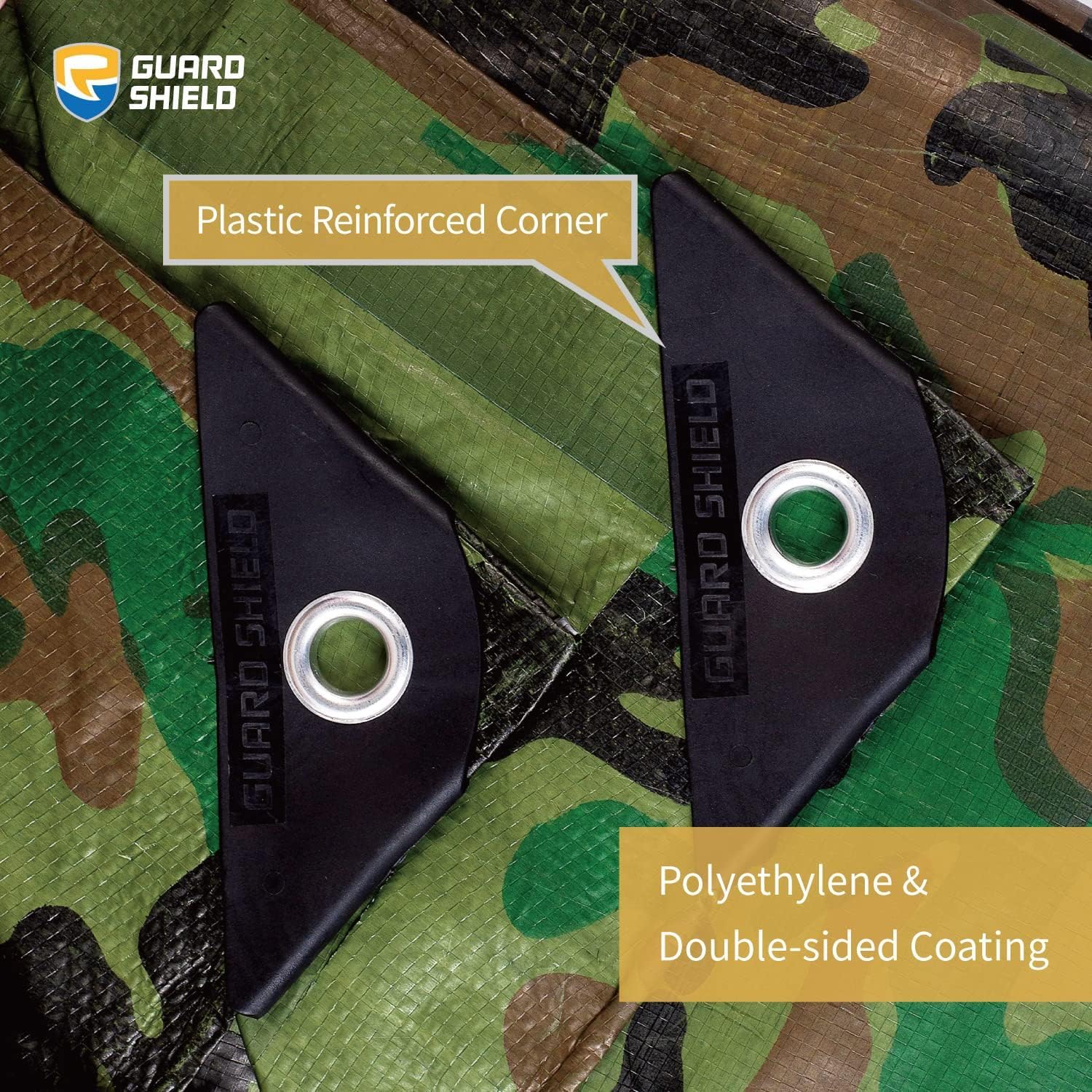 GUARD SHIELD Lona de camuflaje impermeable de 10 x 20 pies, cubierta de poliéster de 6 mil (paquete de 2)