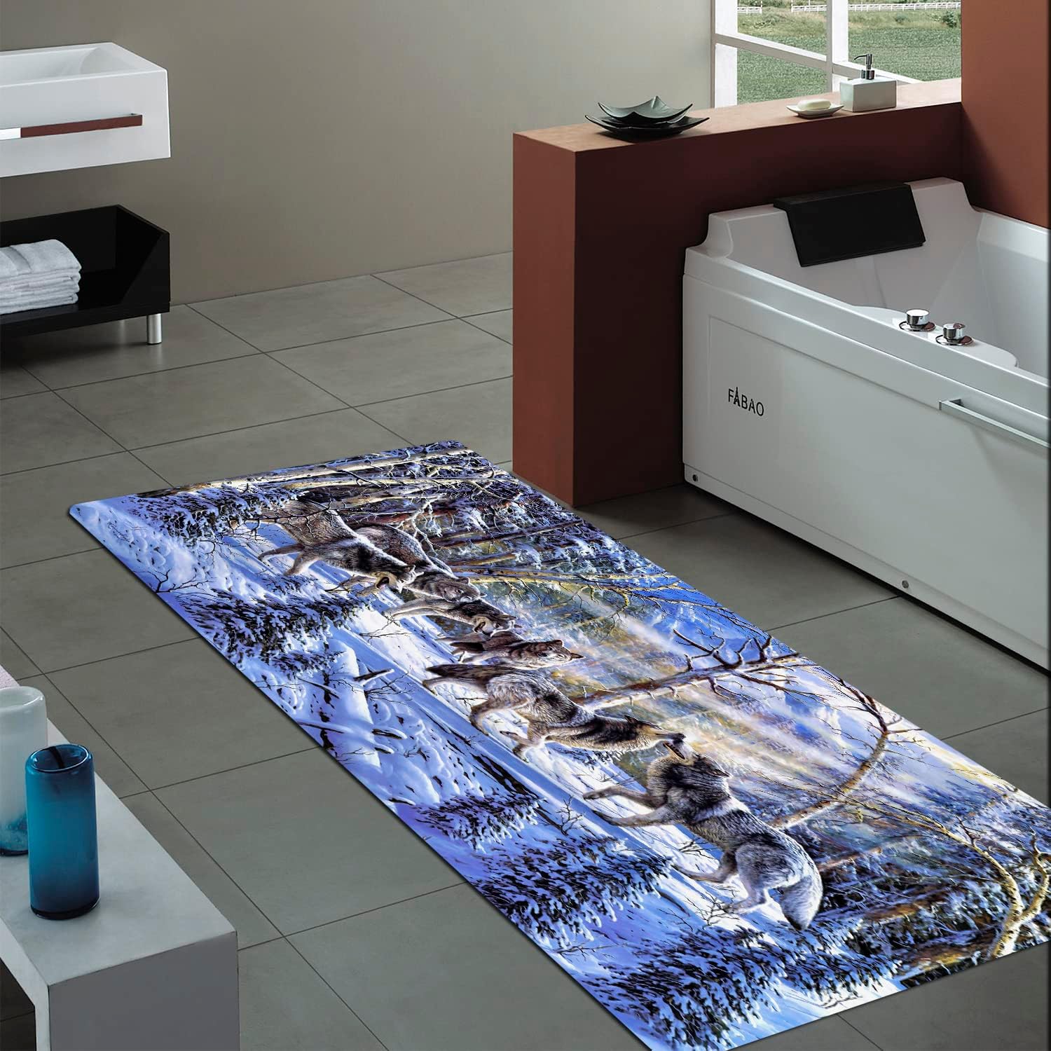 WODEJIA Tapete de franela antideslizante con impresión 3D para mesita de noche y sala de estar, tapetes absorbentes de humedad y polvo para cuarto