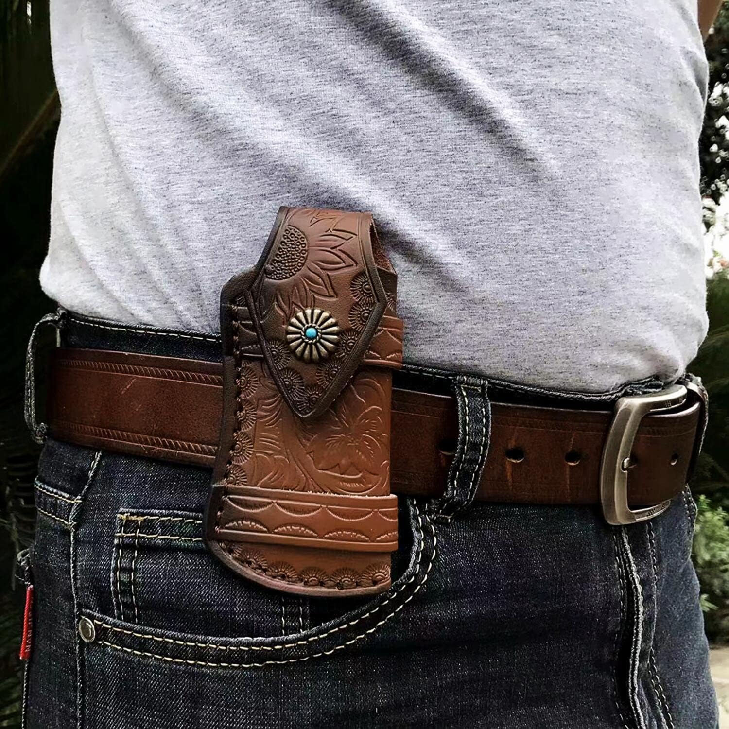 Horizontally Carry Pocket Knife Sheaths for 4”-4,5” Knives