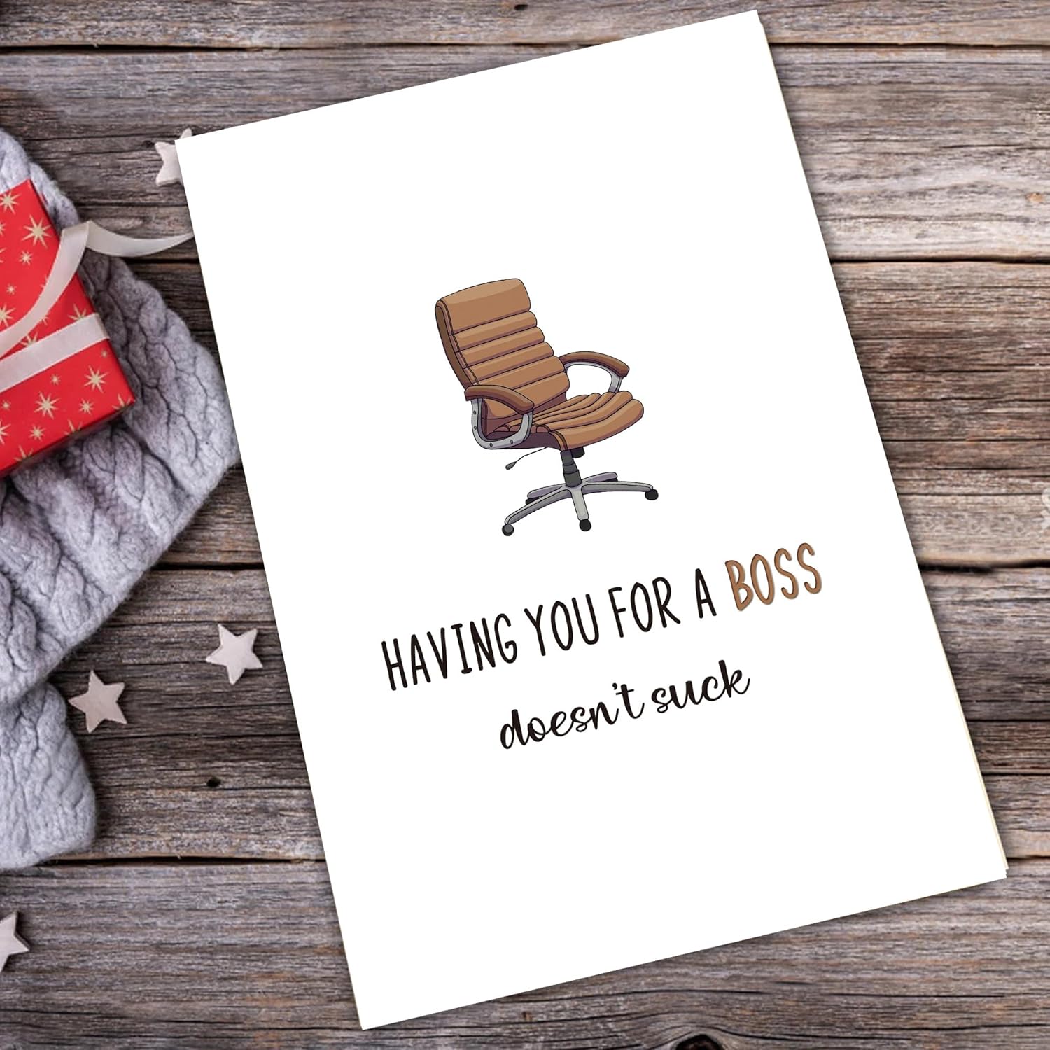 Tarjeta divertida para jefe, tarjeta del día del jefe de broma, tarjeta de agradecimiento del líder del jefe del humor, tarjeta divertida del día