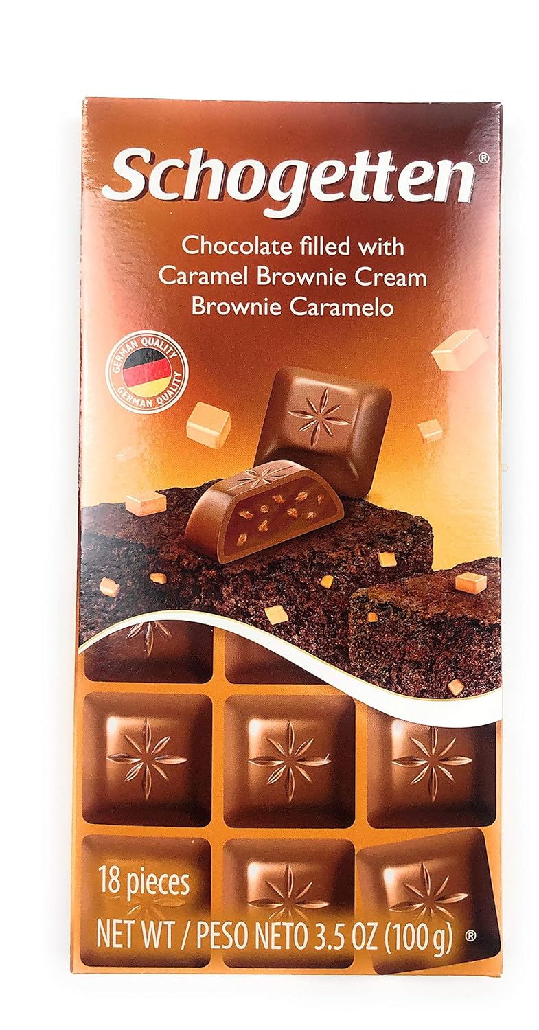 Schogetten Paquete de 3 chocolate (chocolate relleno de crema de brownie de caramelo)