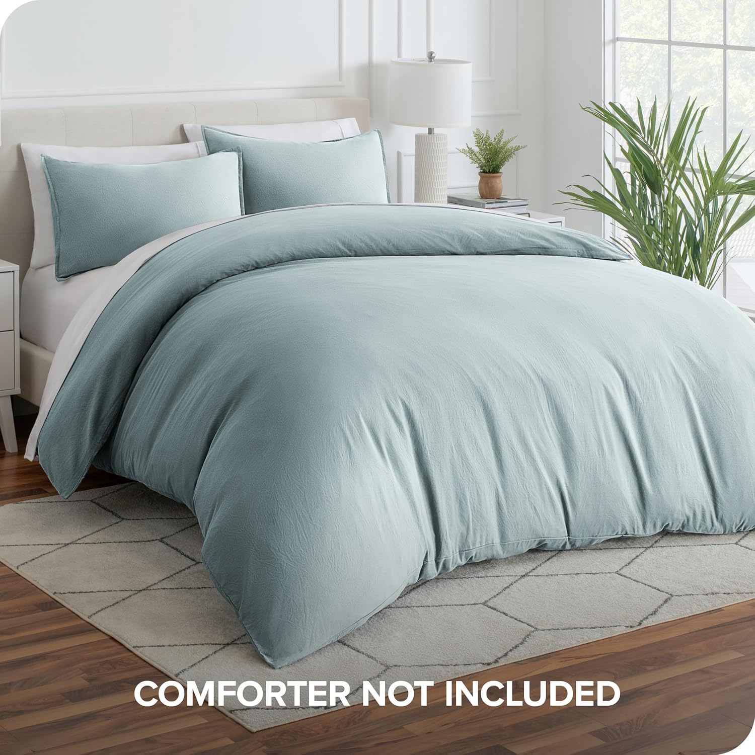 Bare Home – Juego arenado de funda de edredón para cama matrimonial, colección 1800 Premium – Funda fresca de edredón y fundas de edredón