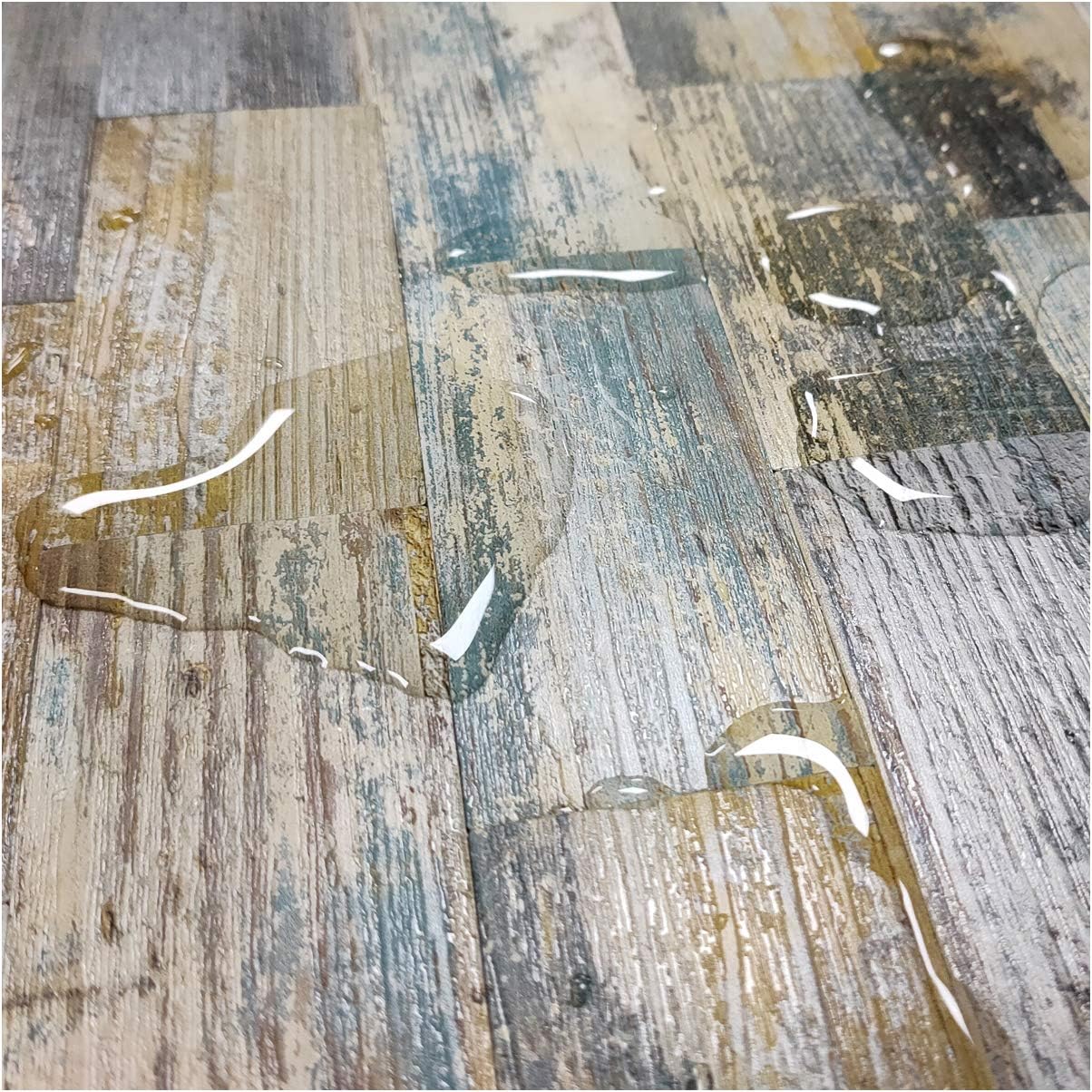 Art3d Panel de madera rústica envejecida para despegar y pegar, paquete de 5 unidades de 13.5 x 11.4 pulgadas, para salpicaduras de cocina,