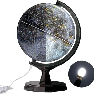 Mapsoft Prime – Globo lunar gris iluminado, 11.8 in, MI-30 Mapsoft Prime – Globo lunar gris iluminado, 11.8 in, MI-30