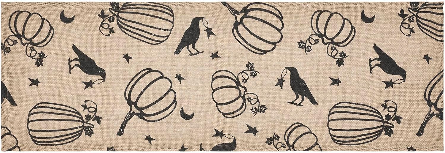 VHC Brands Raven Harvest – Camino rústico de yute de arpillera de 12 x 36 pulgadas