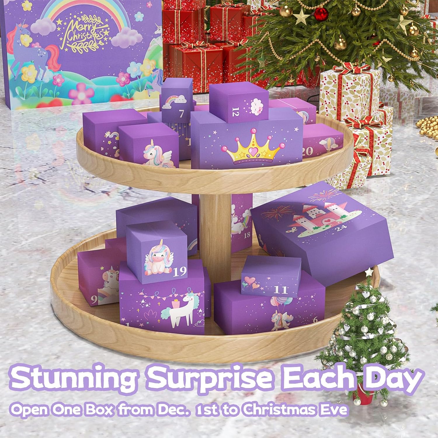 Calendario de Adviento 2023 para niñas, regalos de unicornio para niña, caja de cuenta regresiva de 24 días, calendario de cuenta regresiva, regalos