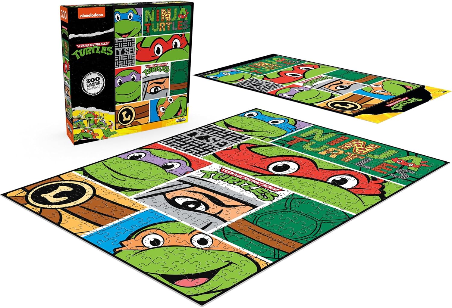 Buffalo Games – TMNT – Primeros planos – Rompecabezas de 300 piezas grandes para adultos rompecabezas desafiante perfecto para noches de juego – 300