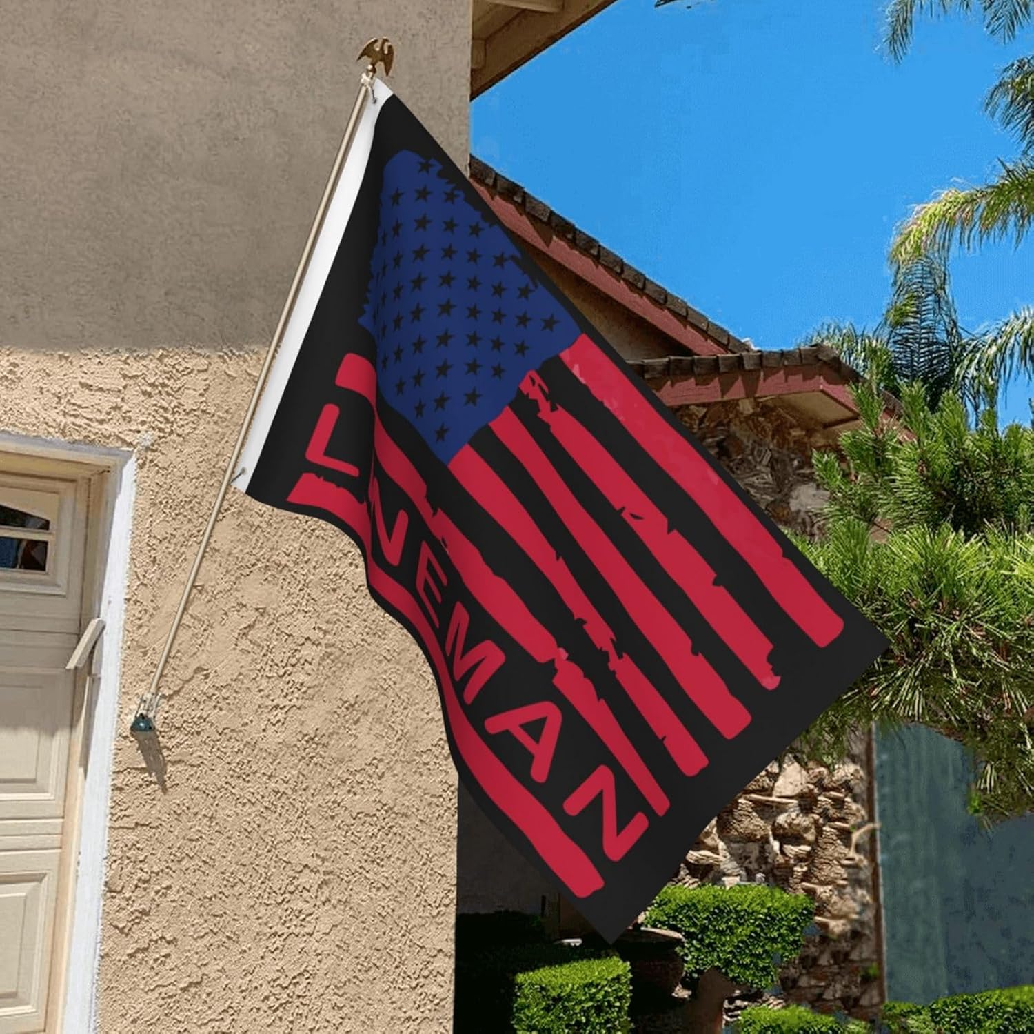 Banderas de liniero de doble cara con bandera de Estados Unidos de 3 x 5 pies, banderas para exteriores, banderas decorativas duraderas para
