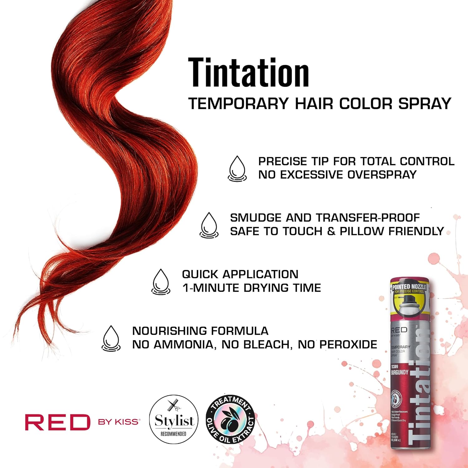 KISS TCS09 – Tinte en aerosol para cubrir la raíz de color burdeos, color gris, 2.82 onzas