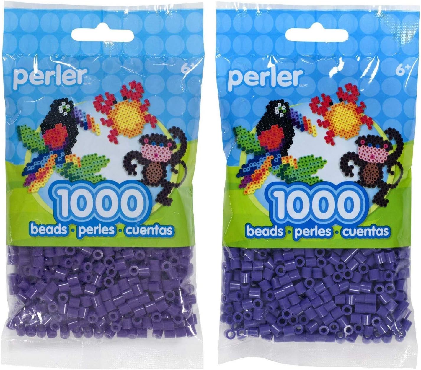 Perler Bolsa de cuentas 1000, paquete de uva e iris (paquete de 2)