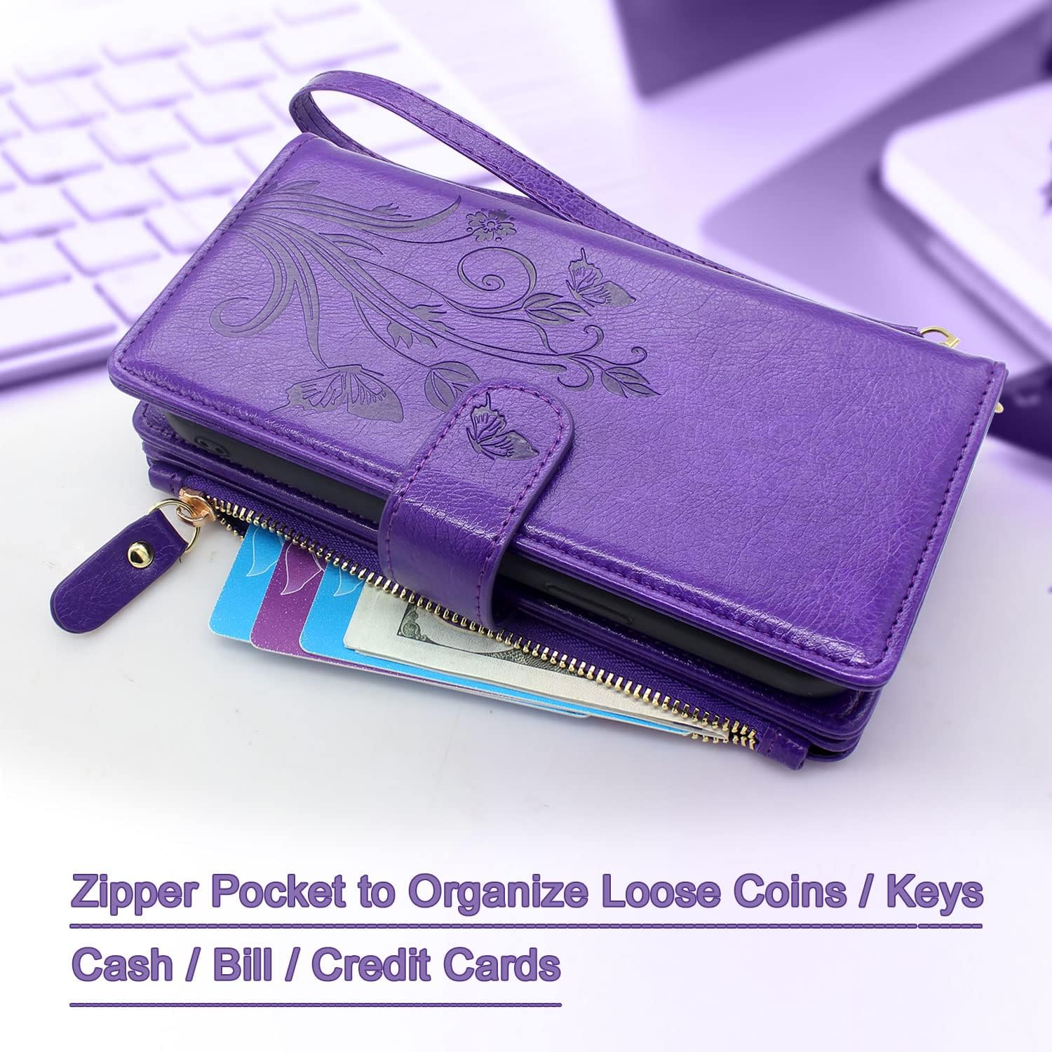 Lacass Funda compatible con Samsung Galaxy S23 5G 2023 12 ranuras para tarjetas Soporte para dinero en efectivo para tarjetas de identificación,