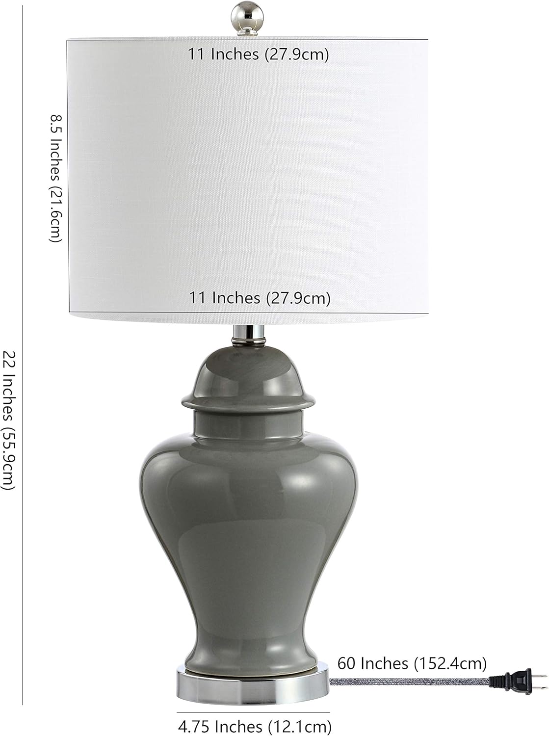 JONATHAN Y JYL6602B-SET2 Juego de 2 lámparas de mesa Qin de 22 pulgadas de cerámicahierro clásico LED de casa de campo, diseñador, glamour,