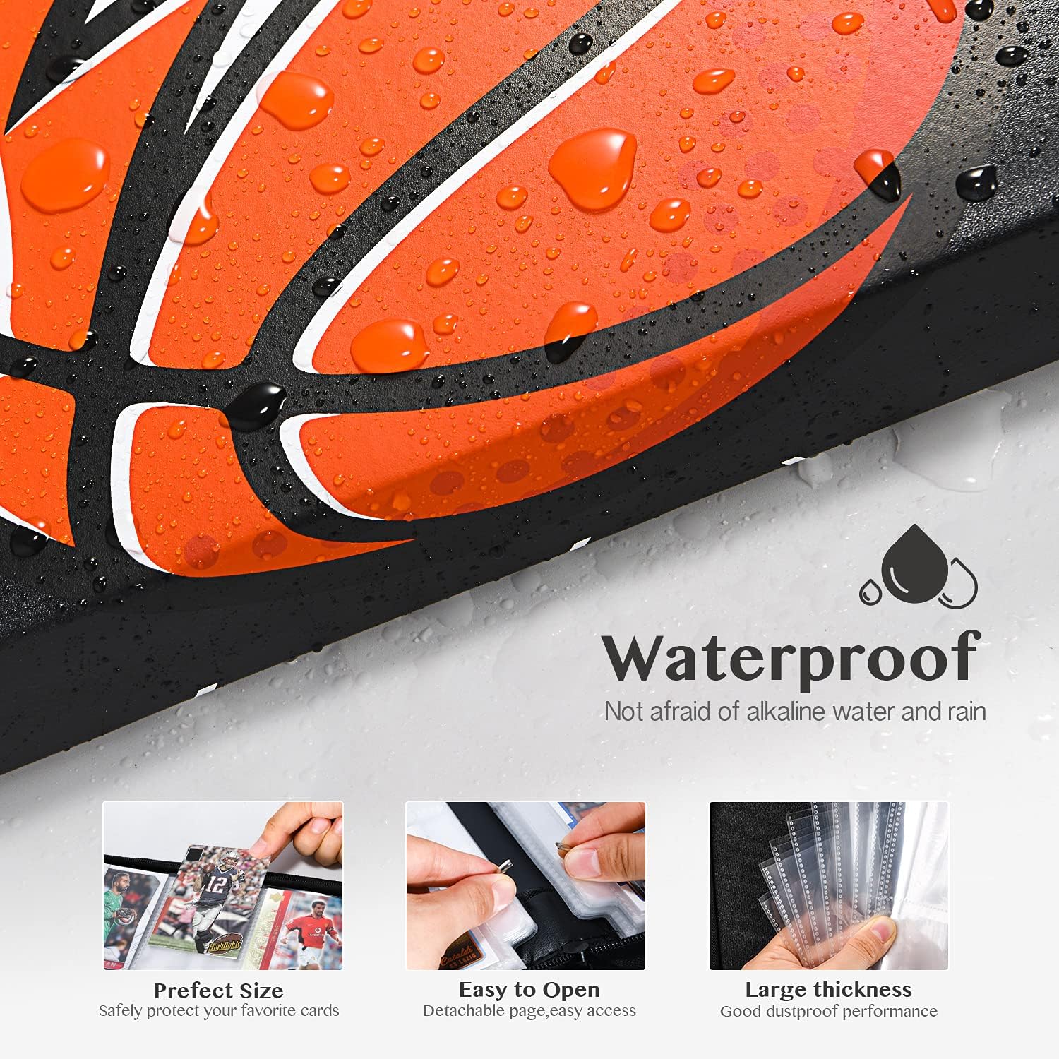 TONESPAC900 – Carpeta de 9 bolsillos compatible con tarjetas de baloncesto, tarjetas de fútbol, tarjetas deportivas, para tarjetas intercambiables,