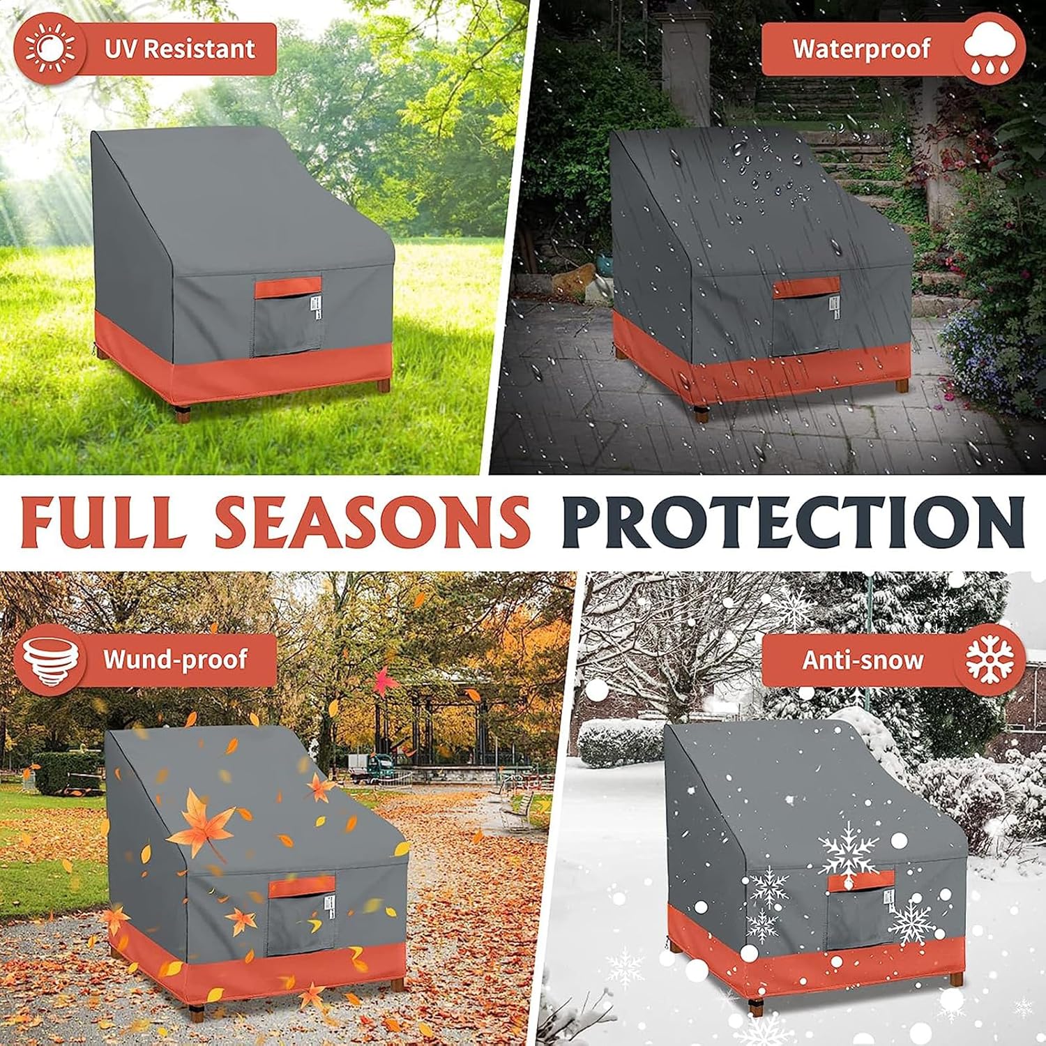Simpelg Fundas impermeables para sillas de patio para muebles de exterior, fundas para sillas de exterior para muebles de patio, fundas de asiento