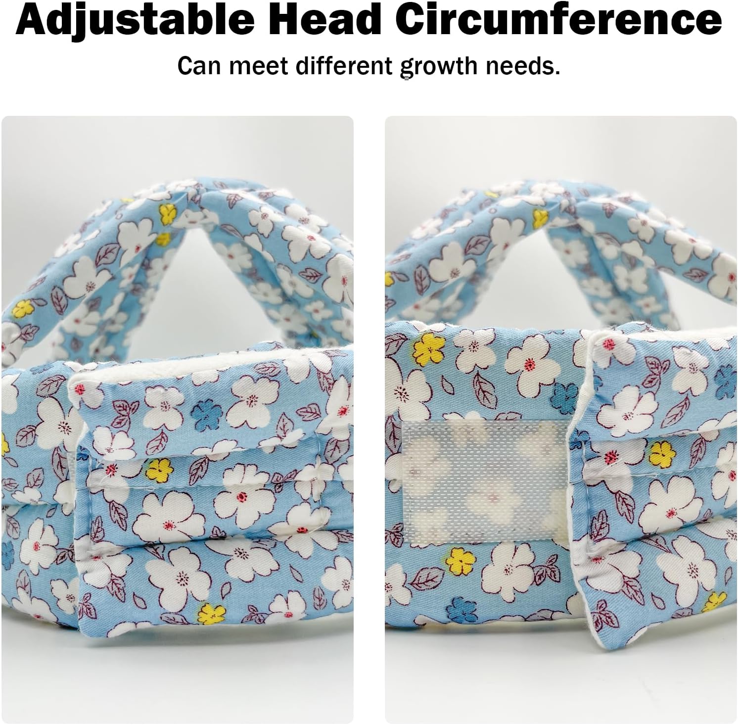Protector de cabeza de bebé para gatear caminando, casco de bebé ajustable sin golpes y cojín suave, gorra de seguridad infantil para niños que