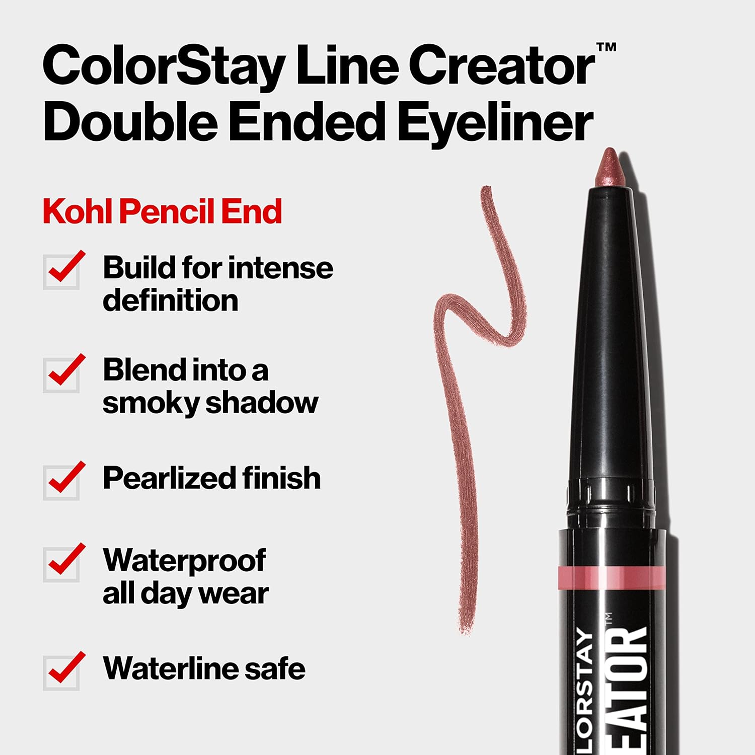 Revlon Delineador líquido y lápiz Kohl ahumado, maquillaje de ojos ColorStay Line Creator, impermeable y resistente a la transferencia, 154 Cool as