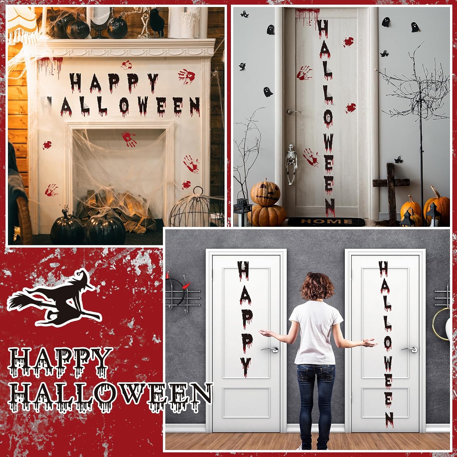 Ceenna 22 calcomanías de imanes para puerta de garaje de Halloween, decoración de puerta de garaje, calcomanías magnéticas reflectantes para