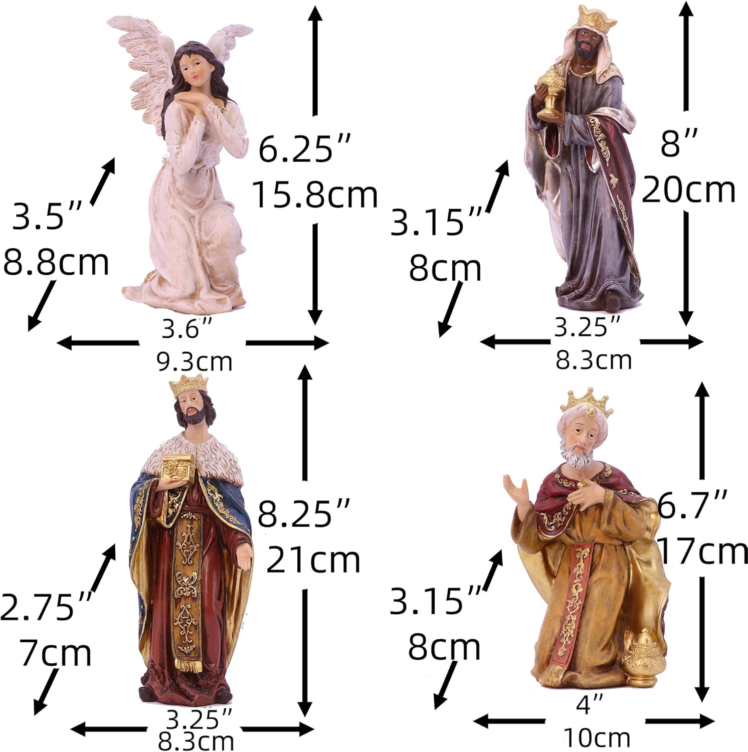 Zayton Nativity Set de Navidad para interiores, 11 piezas de 8 pulgadas, estatua de escena de Jesús, pesebre, adorno para cuna, regalo de Navidad,