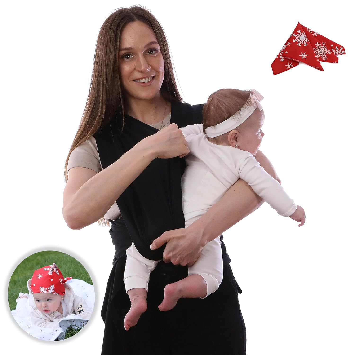 Portabebés – Transportador de bebé manos libres para recién nacidos y bebés, transpirable, ligero y extra suave, mantiene al bebé seguro y seguro,