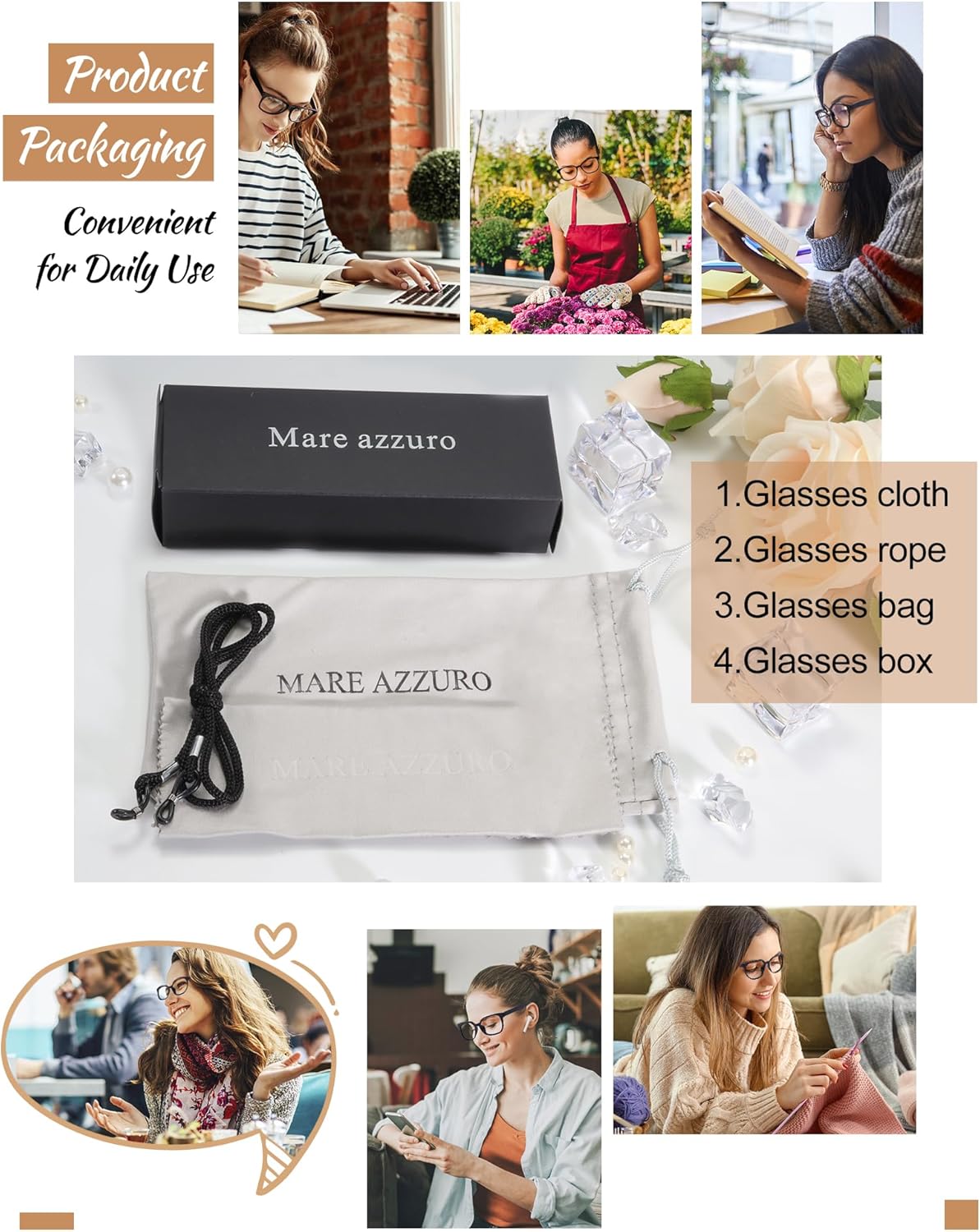 MARE AZZURO Gafas de lectura grandes mujeres lector 0 1 1.25 1.5 1.75 2 2.25 2.5 2.75 3 3.5
