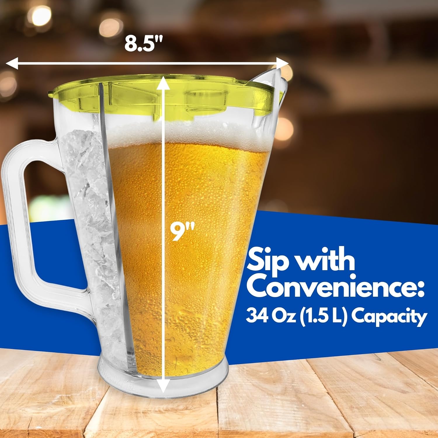 Jarra indestructible, doble compartimento, siempre fresca, tapa ajustable, dispensador de bebidas de policarbonato de grado restaurante con boquilla